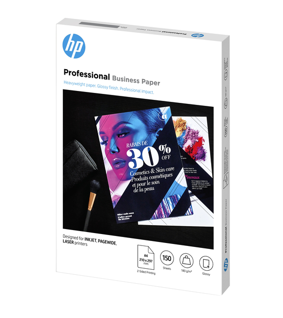 Papier photo laser HP 3VK91A 180g brillant blanc 150 feuilles