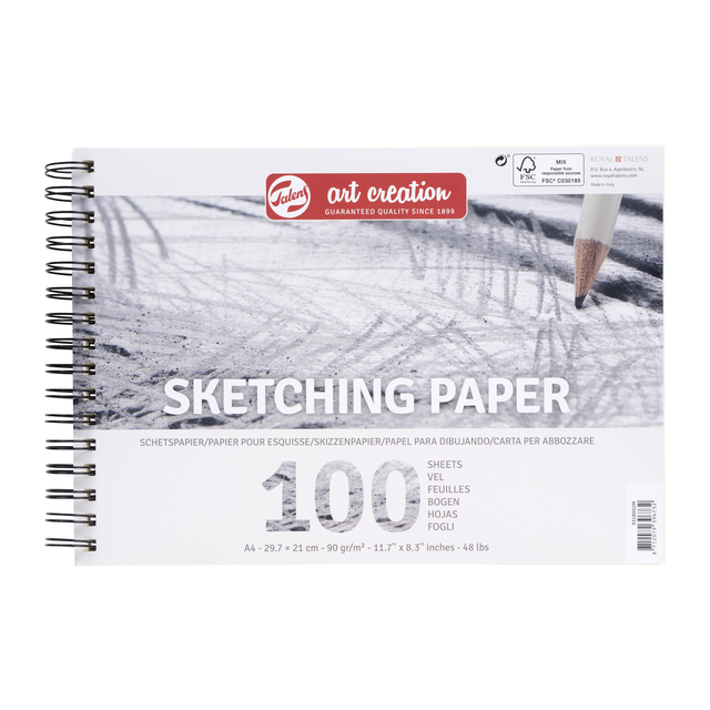 Papier esquisse Talens Art Creation A4 90g 100 feuilles gris
