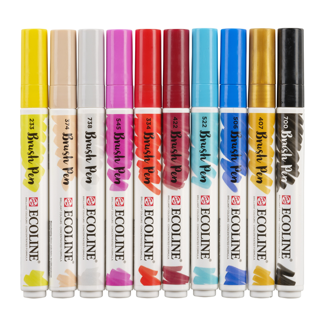 Brushpen Talens Ecoline set à 10 stuks mode