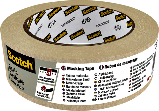 Afplaktape Scotch Basic 36mmx50m beige