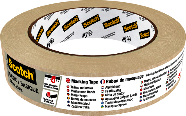 Ruban de masquage Scotch Basic 50mx24mm beige