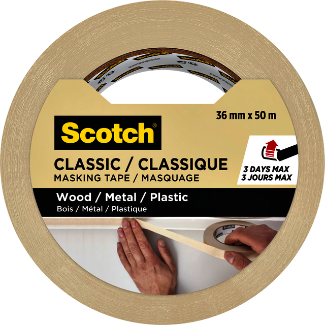 Ruban de masquage Scotch Classic 36mmx50m beige