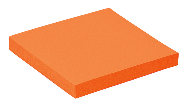 Bloc mémos Quantore 76x76mm néon orange 100 feuilles