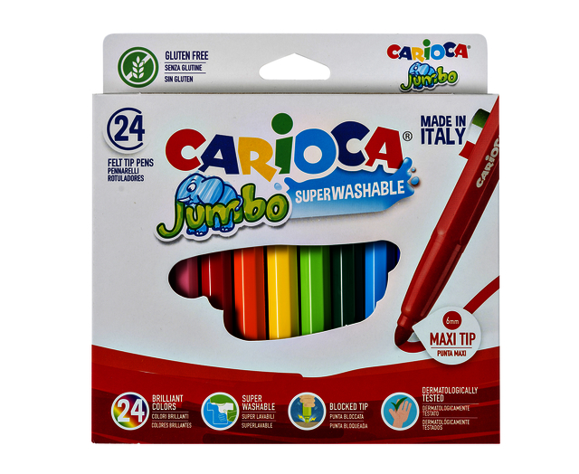 Viltstifte Carioca Jumbo maxi assorti set à 24 stuks