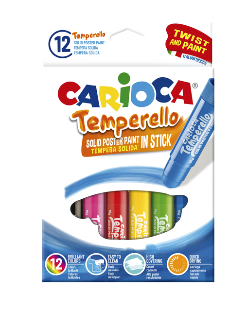 Gouache Carioca Temperello set 12 pièces assorti
