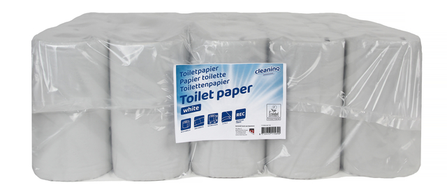 Papier toilette Cleaninq recyclé 2 épaisseurs 40x 400 feuilles blanc