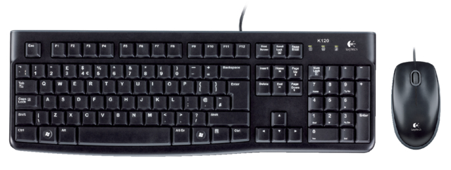 Toetsenbord Logitech K120 Qwerty +muis zwart