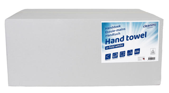Handdoek Cleaninq H3 z-vouw 2-laags 240x210mm 20x160 vel wit