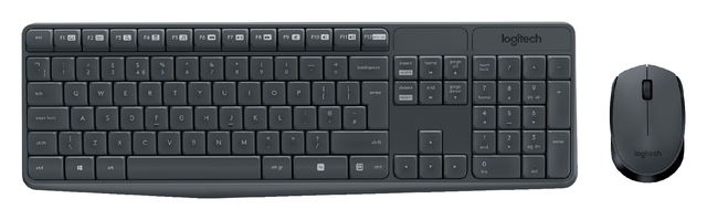 Clavier Logitech MK235 QWERTY + souris noir