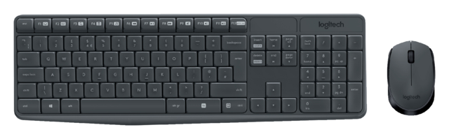 Toetsenbord Logitech MK235 Qwerty +muis zwart