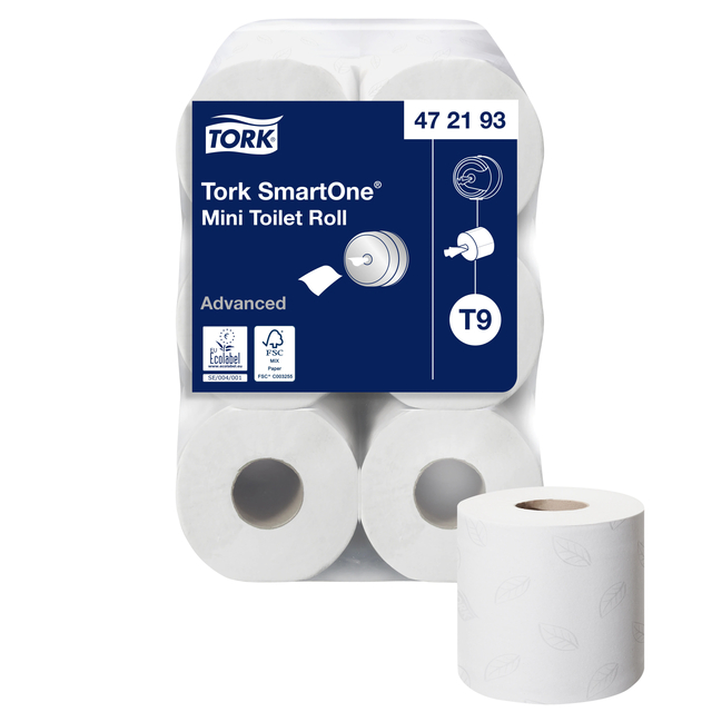 Papier toilette Tork T9 Advanced SmartOne 472193 2 épaisseurs 112m blanc