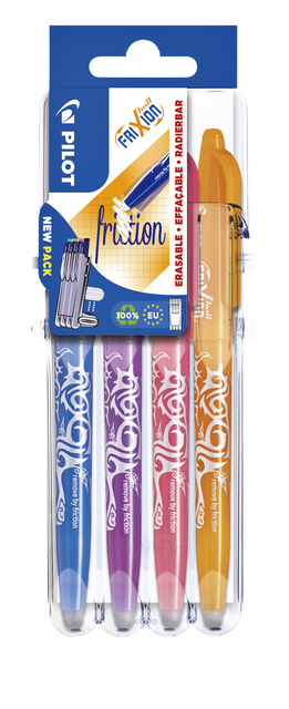 Rollerpen PILOT friXion medium fun assorti Set2Go à 4 stuks