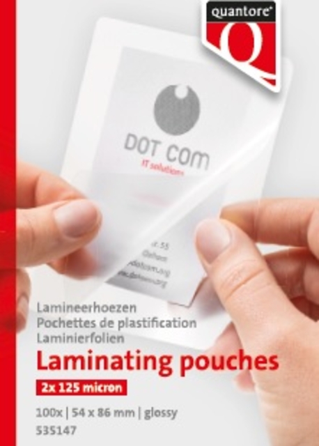 Pochette de plastification Quantore 54x86mm 2x125micron 100 pièces