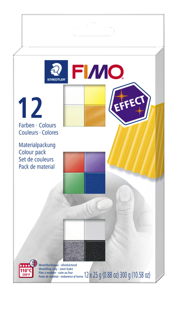 Pâte à modeler Fimo Effect Colour 12 basique assorti