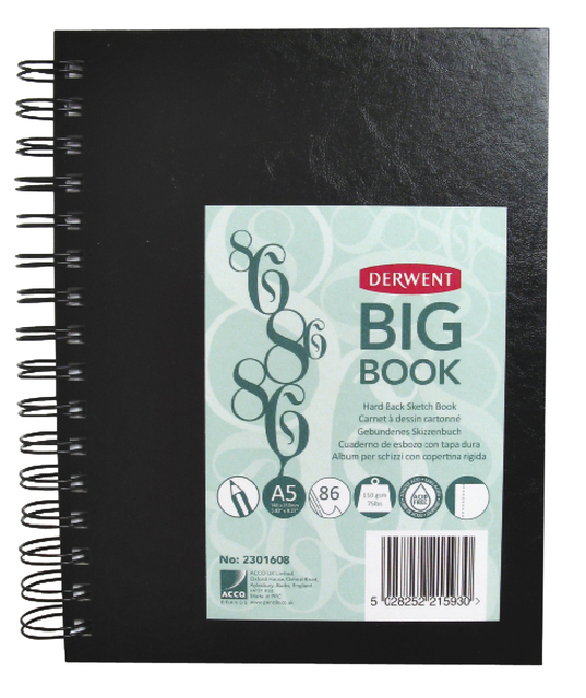 Bloc croquis Derwent Big Book A5 couverture rigide