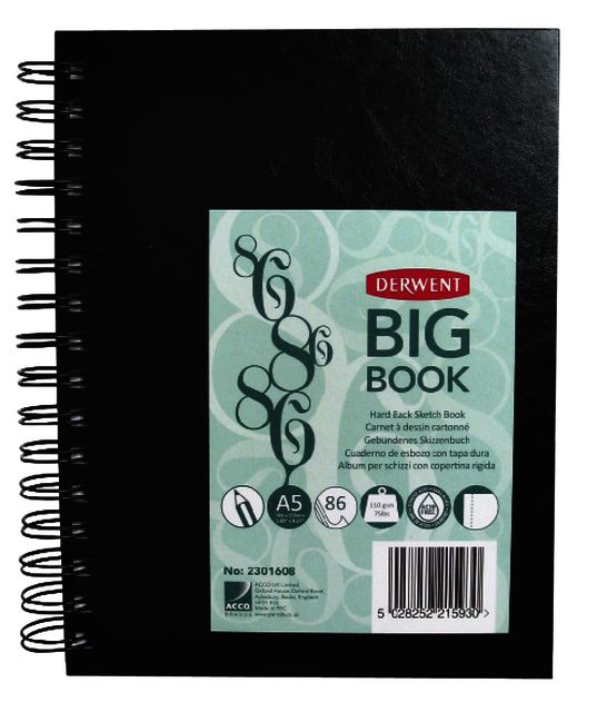 Bloc croquis Derwent Big Book A5 couverture rigide