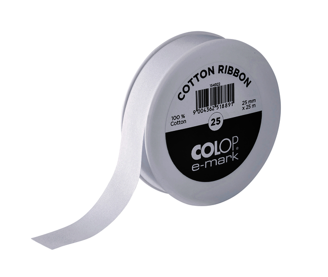 Ruban Colop e-mark 25mmx25m blanc