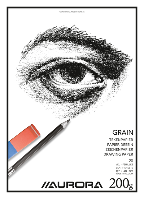 Bloc à dessin Aurora A3 20 feuilles 200g papier Grain