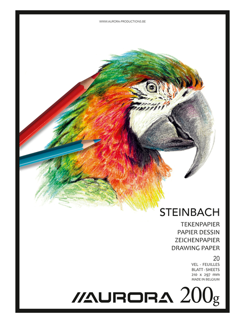 Bloc à dessin Aurora A4 20 feuilles 200g papier Steinbach