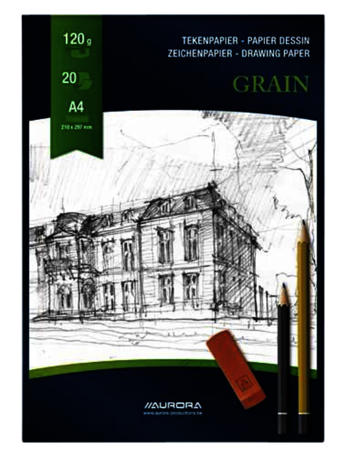 Bloc à dessin Aurora A4 20 feuilles 120g papier Grain