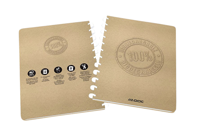Cahier ADOC BIO A4 ligné 144 pages 90g kraft