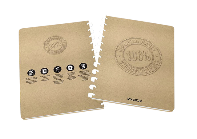 Cahier ADOC BIO A4 carreau 5x5mm 144 pages 90g kraft