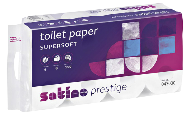 Papier toilette Satino Prestige MT1 043030 4 épaisseurs 150 feuilles blanc