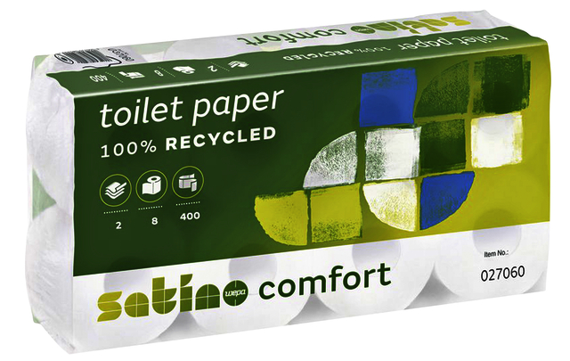 Toiletpapier Satino Comfort MT1 2-laags 400vel wit 027060