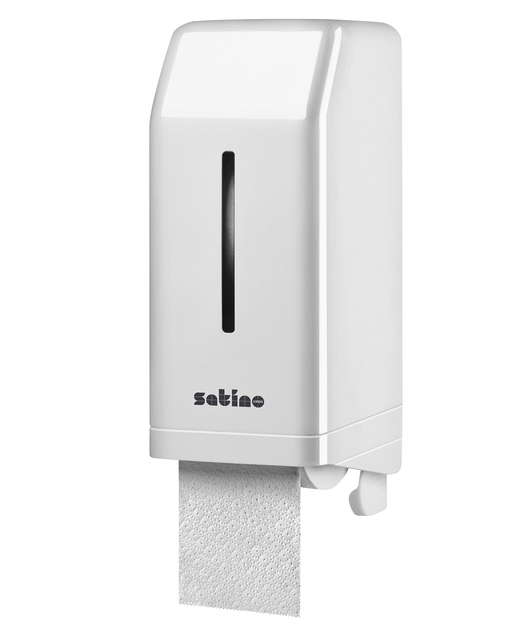 Toiletpapierdispenser Satino JT3 systeemrol duo wit 332540