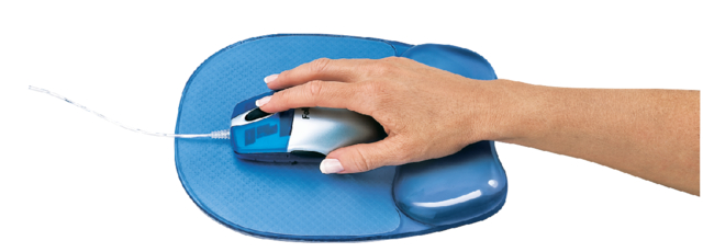 Tapis souris+repose-poignet Fellowes transparent bleu