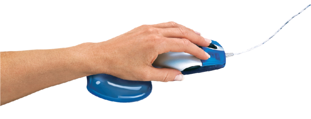 Repose-poignet souris Fellowes Crystals gel transparent bleu