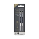 Recharge encre gel Parker Quink Medium noir blister 2 pièces