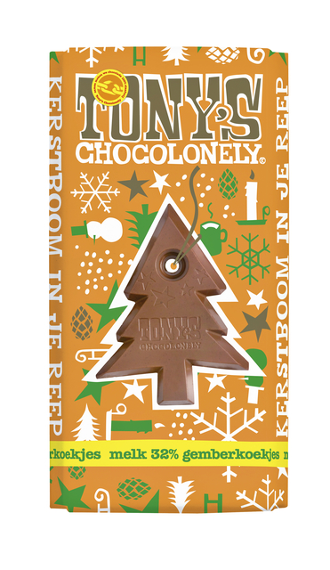 Chocolade Tony's Chocolonely Kerst melk gemberkoekjes 180gr