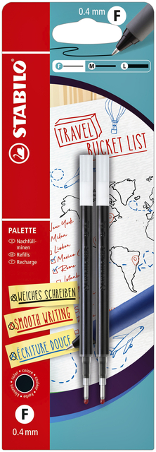 Recharge Stabilo palette noir blister 2 pièces