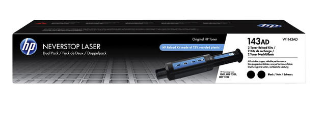 Cartouche toner HP recharge W1143AD 143A noir 2x