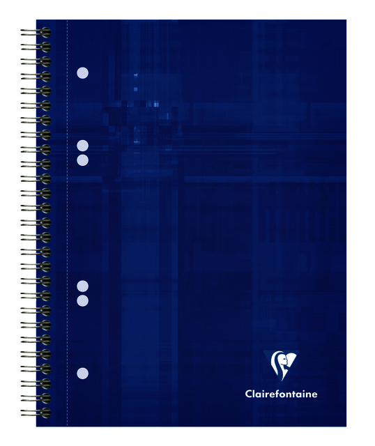 Collegeblok Clairefontaine Studium A5+ ruit 5x5mm 6-gaats 80 pagina's assorti