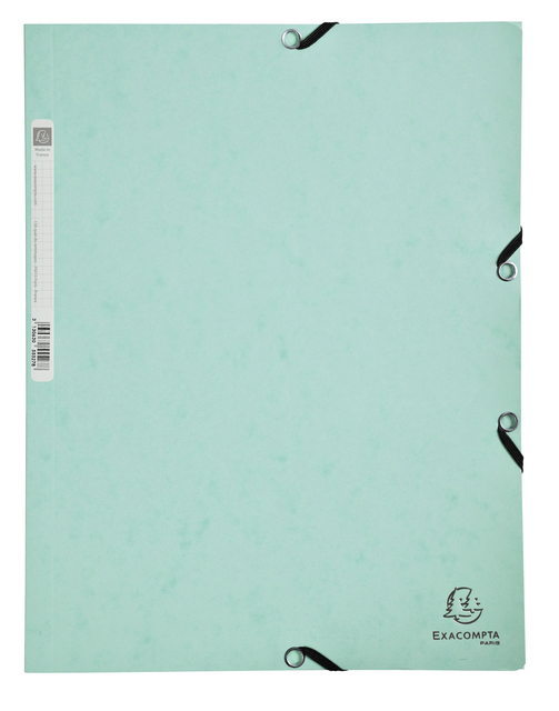 Chemise à élastique Exacompta Aquarel A4 3 rabats 400g  carton lustré vert