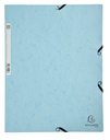 Chemise à élastique Exacompta Aquarel A4 3 rabats 400g carton lustré bleu