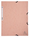 Chemise à élastique Exacompta Aquarel A4 3 rabats 400g carton lustré rose