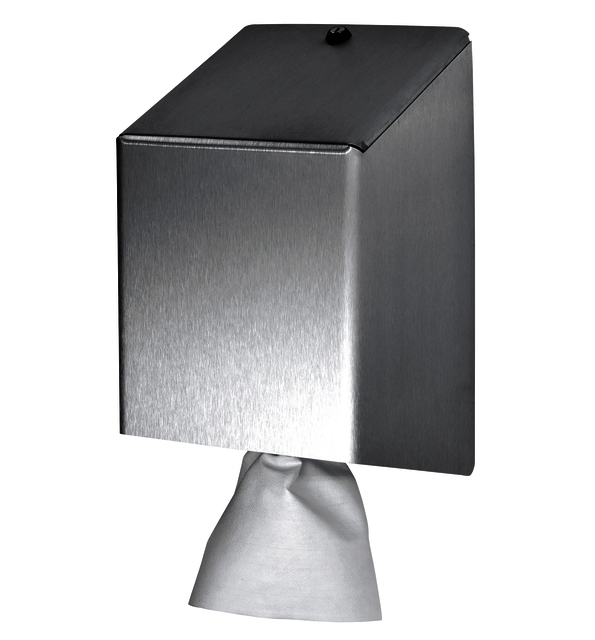 Poetspapierdispenser Euro Products universeel medium zilver 438990