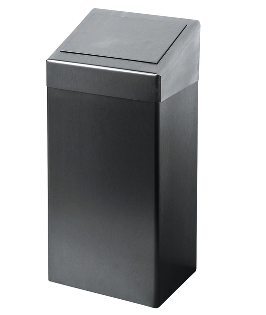 Poubelle Euro 438495 fermeture automatique 50 litres argent