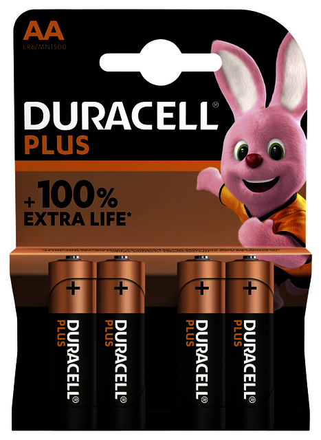 Batterij Duracell Plus 4xAA