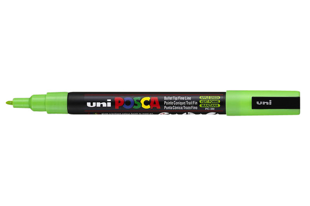 Paintmarker Uni POSCA PC3M fijn appelgroen