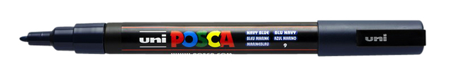 Paintmarker Uni POSCA PC3M fijn marineblauw