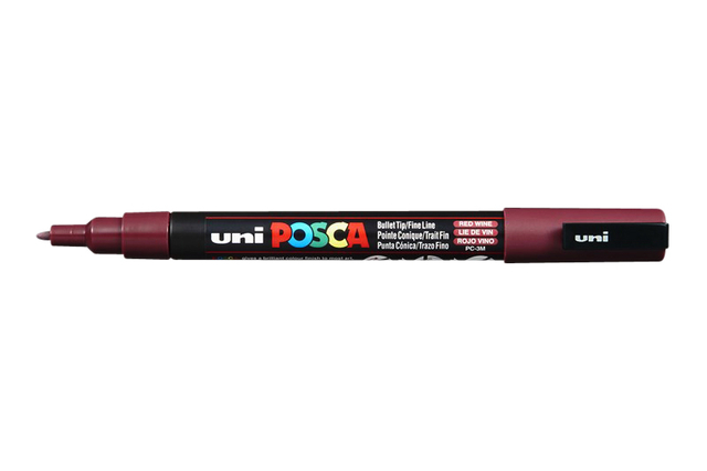 Paintmarker Uni POSCA PC3M fijn wijnrood