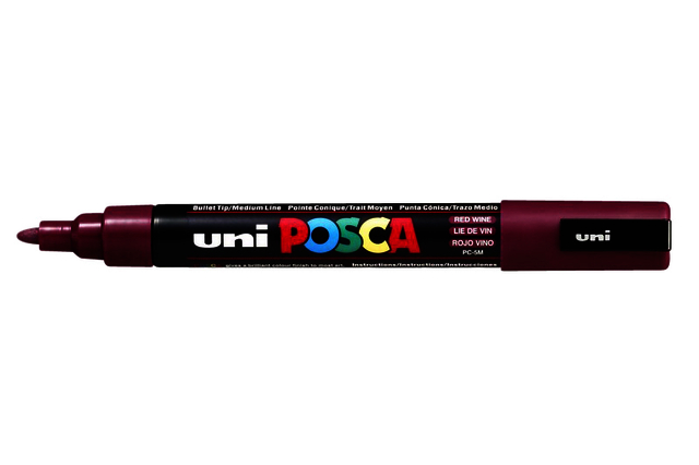 Verfstift Posca PC5M medium wijnrood