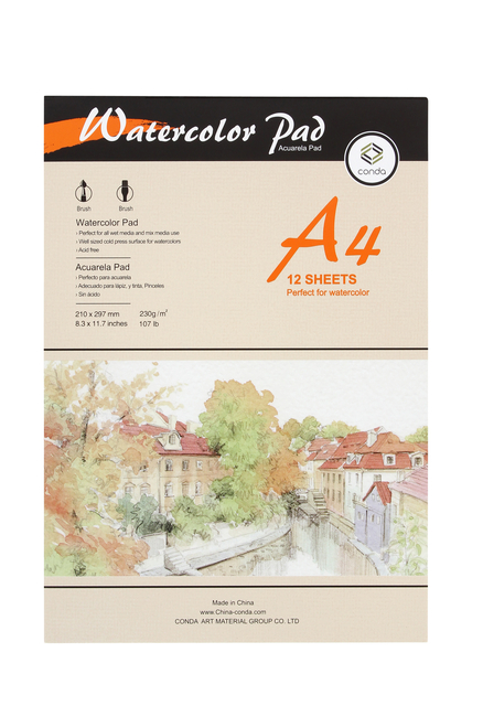 Bloc Aquarelle Conda A4 230g