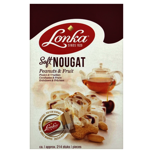 Nougat Lonka pinda vrucht doos 214 stuks