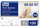 Essuie-mains Tork H2 Xpress Premium Multifold 600297 2 épaisseurs 212x340mm blanc 7x 100 pièces