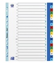 Intercalaires Oxford A4+ 11 trous 20 onglets A-Z PP couleur